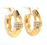 18kt two tone gold hoop earrings