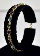 Colorful 10K Yellow Gold Amethyst, Citrine, Garnet, Peridot, and Topaz Gemstone Bracelet