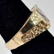 Charming 14K Yellow Gold Ruby Gemstone and Diamond Men's Ring