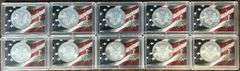 Super lot of Ten (10) Gem BU $1 Silver Eagles: 5 2009 & 5 2010 in Custom Holders