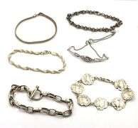 Group lot of 6 vintage 925 sterling silver bracelets