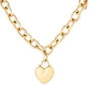 Tiffany & Co. Round Disk and Heart Shaped Charm Link Bracelet in 18K