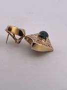 CERTIFIED 18K YELLOW GOLD DIAMOND AND SAPPHIRE DANGLING EARRINGS
