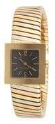 Bvlgari Tubogas Quadrato SQ222T, 22mm, Black Dial, Tri Gold Ladies Watch