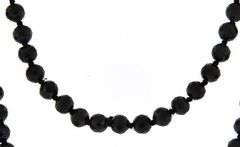 Black Spinel & Silver Diamond Clasp Necklace
