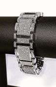 Huge 120 Gram 18 K White Gold Plated Saratoga Link Bracelet