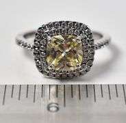 Yellow and White CZ Gemstone Ring in Sterling Silver