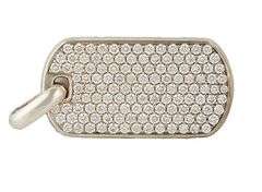 David Yurman 3.25ctw Pave Diamond Chevron Tag Pendant in Sterling