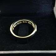 14K Yellow Gold Round Brilliant Cut Diamond Wedding Band