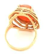 Feminine 14K YG Coral Ring
