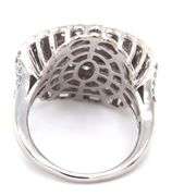 10kt White gold 2ctw round and baguette halo diamond cluster ring