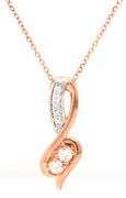 14kt Yellow gold 0.20ctw 2 stone diamond pendant on chain necklace