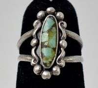 Turquoise Gemstone Ring in Sterling Silver SIZE 2
