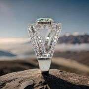 Dazzling 2.5 Ct Golden Amber Green Lab Diamond Ring