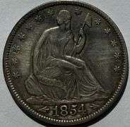 Circulated 1854 Arrows Seated Half
