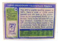 Terry Bradshaw 1972 Topps Football Card