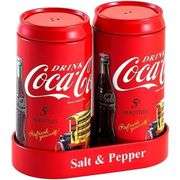 Official Coca-Cola Tin Salt & Pepper Shaker Collectible