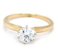 Classic 14K YG 2/3 Carat Diamond Solitaire Ring
