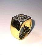 Men's 14 Kt Gold Plate 5.75 Cttw. Lab Simulated Diamond Ring.