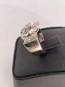 CERTIFIED ANTIQUE STYLE 14K WHITE GOLD DIAMOND RING