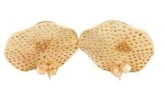1.20ctw Pave Diamond Abstract Disc Circle Earrings in 14K