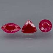 3 piece set of Burmese Rubies weighing 4.46 carats!