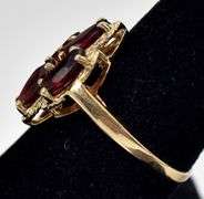 Beautiful 14K Yellow Gold Red Garnet Gemstone