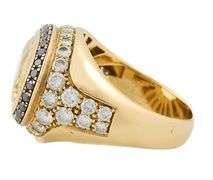 8.0ct Oval Cut Yellow Sapphire and 1.55ctw Black and White Diamond Statement Ring in 18K