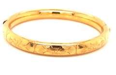Gold plated bangle bracelet