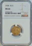 Impressive essentially Gem BU 1928 $2.50 Indian Gold Piece. NGC MS64