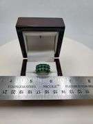 Victorian natural emeralds and diamond accent ring