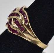 Alluring 10K Yellow Gold Ruby Gemstone Ring