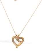 10kt Yellow gold heart shaped diamond pendant on chain