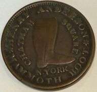 1837 Henry Anderson Boot Maker NY Hard Times Token