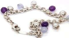 Tiffany & Co amethyst Chalcedony gemstone Fascination beaded bracelet