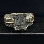 14K Yellow Gold Princess Cut Diamond Ring
