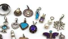 Vintage 925 sterling silver group lot of pendants