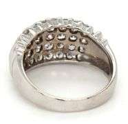 18kt White gold 0.65ctw multi row diamond band