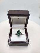 Victorian natural emeralds and diamond accent ring