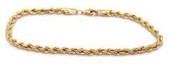 10kt Yellow gold rope chain bracelet