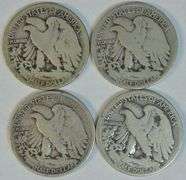 4 Better Walking Liberty Half Dollars: 1916-D, 17-D (Rev) & 17-S (Rev), & 1921-S