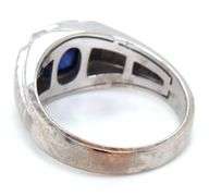 10kt White gold Synthetic sapphire and diamond ring