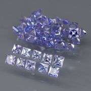 Glittering! Princess cut! 3.50ct UNTREATED Tanzanite set!!