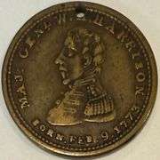 William Henry Harrison Copper 1841 Campaign Token