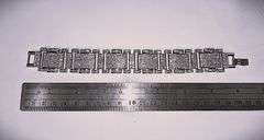 Huge 120 Gram Sparkling 18 Kt White Gold Plated Saratoga Link Bracelet