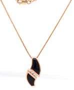 14kt Rose gold diamond and black onyx pendant on chain