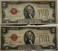 1928 F G Red Seal $2 US Notes
