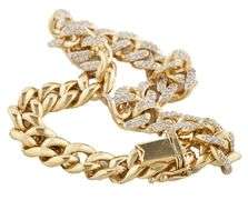 1.25ctw Pave Diamond Curb Link Bracelet in 10K