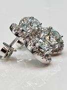 Sparkling 5.75 Ctw White Ice Blue Lab Simulated Diamond Earrings
