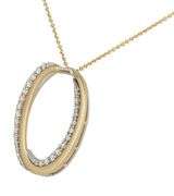 0.66ctw Diamond Interlocking Two Tone Oval Pendant Necklace in 14K